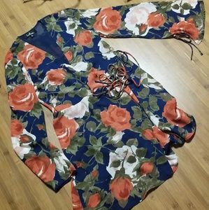 LULUS FLORAL WRAP DRESS